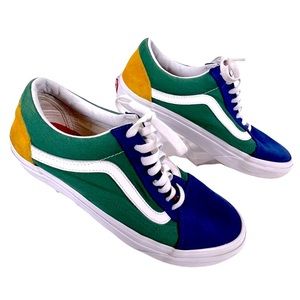 VANS”Off the Wall” Suede Sneakers yellow/green/blue Mens size 9/women 10.5